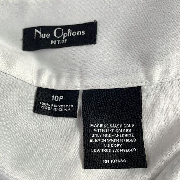 Nue Options Women Black and White With Line Flare Zip Side Skirt Size 10 Petite - Picture 6 of 7